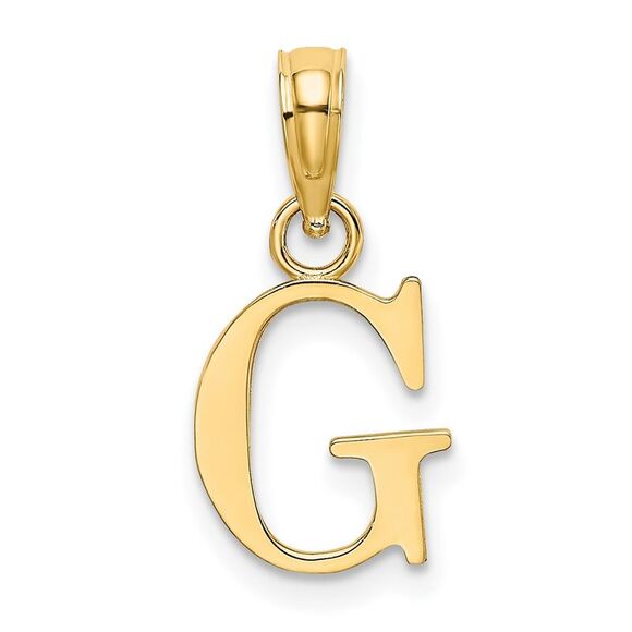 10K Yellow Gold Polished G Block Initial Charm - Picture 1 of 9